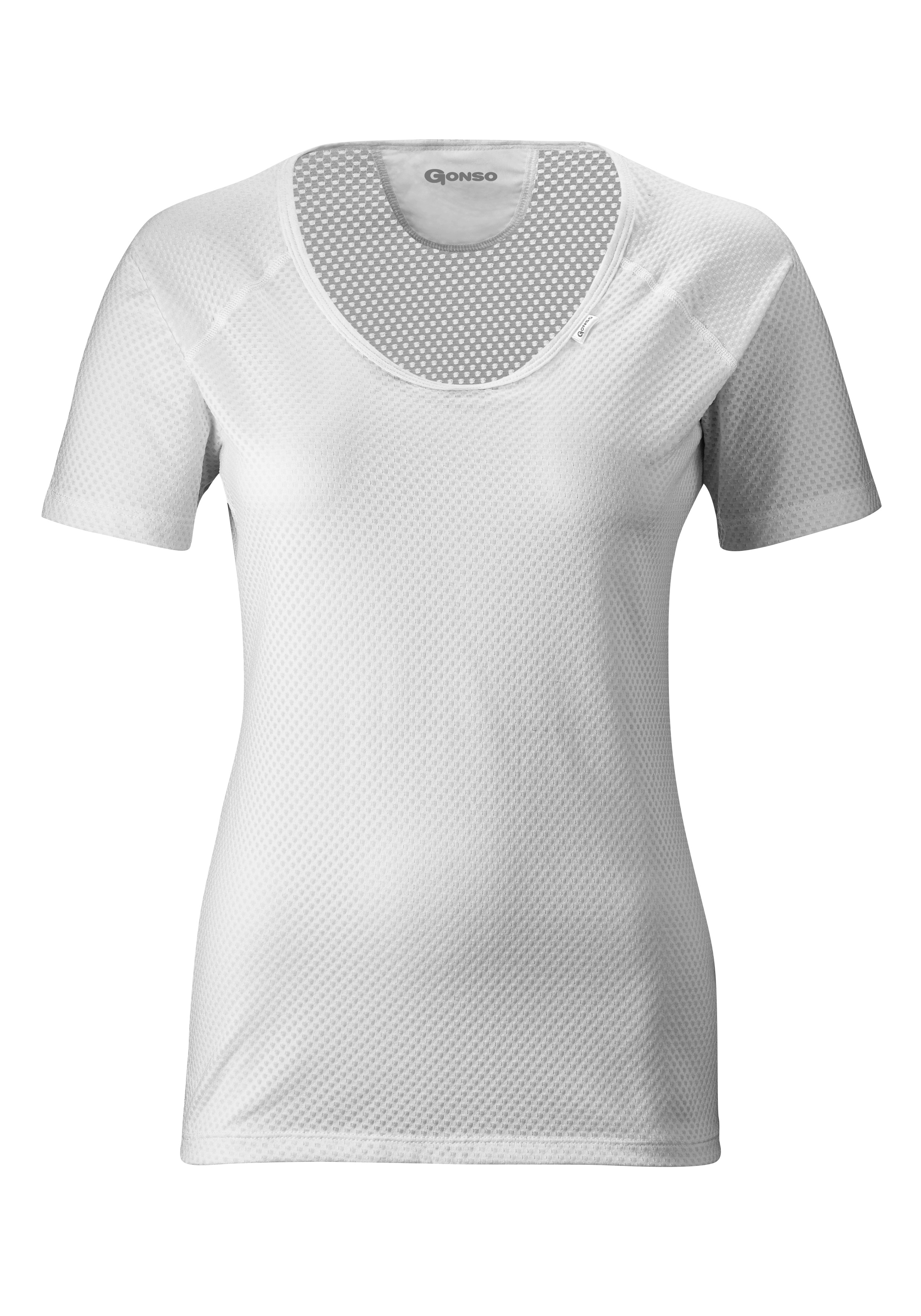 Funktionsshirt GONSO "Base Shirt W", Damen, Gr. 44, weiß, 89% Polypropylen, 11% Elastan, Rundhals, Shirts, Damen Fahrrad-Unterhemd, elastisch und atmungsaktiv, Rundhals Radshirt Image