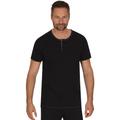 T-Shirt TRIGEMA "TRIGEMA Knopfleiste aus Biobaumwolle" Gr. M, schwarz (schwarz, c2c) Herren Shirts Sport