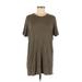 Brandy Melville Casual Dress - Shift Crew Neck Short sleeves: Gray Print Dresses