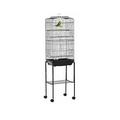 Pawhut Bird Cage With Stand, Wheels, Slide-Out Tray, Accessories And Storage Shelf - Black