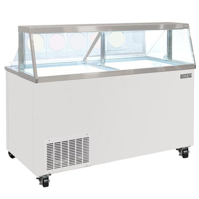 MoTak MDC26-X 67 3/4" Mobile Ice Cream Dipping Cabinet w/ 20 Tub Capacity - White, 115v, 20-Tub Capacity