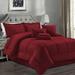 10 Piece Plaid Set Bed Bedding Comforter Queen Burgundy