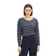 TOM TAILOR Damen Langarmshirt mit Streifen, 31540 - Navy Offwhite Stripe, M