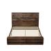 Modern King Size Wood Platform Bed with Storage Bench in Walnut