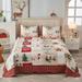 3 Piece Christmas Quilt Set Rustic Lodge Cabin Bedspread Quilt Queen