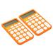 Uxcell Small Desk Basic Cute Calculator 12 Digit LCD Display Office Electronic Calculator Orange 2 Pack