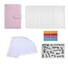 A6 PU Leather Binder Budget Envelope Plan Organizer Set Expense Budget Sheet and Envelope (pink)