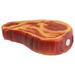Beef Steak Shape Dog Squeaky Chew Toy Red/ Pale Yellow