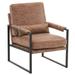 Upholstered Accent Chair Seat Cushion Modern Lounge Chairs Ergonomics Leisure Sofa Armchair Indoor Outdoor Brown