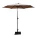 8.8 Ft Outdoor Patio Umbrella with 42 LBS Square Resin Umbrella Base Outdoor Sunshade Canopy Umbrella Pergola with Push Button Tilt and Crank Lift for Garden Deck Backyard Pool Taupe