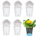 Self-watering Planter Pots 5 Packs Auto-Watering Flower Pots with Wick Ropes to Absorb Water Visible Water Level Self-Watering Pots for Indoor White
