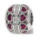 Reflection Beads QRS3962 Sterling Silver Reflections Pink Enamel Hearts & CZs Cut Out Circle Bead