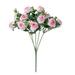 Artificial Rose Bud Silk Flowers Bush Long Artificial Flower Bush for Wedding Decor Home Decoration Faux Roses Decor- Fake Rose with Stem