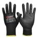 1 Pair Black HPPE Cut 5 Protection Work Safety Gloves Thin Breathable PU Palm Coated Abrasion Snug Grip Dexterity Cut Protect From Sharp Glasses Metal Work Construction Size XL