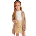 Toddler Kids Baby Girls Knitted Sweater Long Sleeve Cardigan Open Front Coats Fall Winter Solid Long Jacket Little Girl Long Sleeves