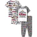 The Children s Place Toddler Boy Tight-Fitting Cotton 4pc Pajamas Sizes 12-5T