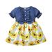 ZHAGHMIN Toddler Girls Dress Kids Girl Clothes Little Girl Dress Short Sleeve Summer Dress Little Girl Sunflower Print Floral Dress Blue Girl Summer Clothes Size 10-12 Tennis Dress Girls Sweater For