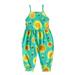 Toddler Girls Kids Jumpsuit One Piece Floral Dinosaur Playsuit Strap Romper Summer Outfits Clothes with Pocket