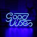 Good Vibes Neon Sign Neon Lights for Bedroom Wall Decor Blue LED Neon Signs