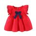 Casual Dresses Toddler Baby Girls Dress Summer Bohemia Ruffle Bowknot Short Sleeve Casual A Line Dresses Party Clothes