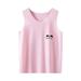 Baby Girl Clothes Tops Sleeveless Fashion Top Casual Print Pink 140