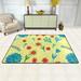 XMXY Retro Yellow Flower Design Area Rugs Doormat Outdoor Entrance Facecloth Non-slip Floor Mat Rug for Living Room Kitchen Sink Area Indoor 36 x24