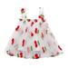 Girls And Toddlers Dress Sleeveless Mini Dress Floral Print White 90