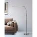 HomeGlam Alpha 69 Height/Angle Ajustable 12W LED Dimmable Floor Lamp with USB Ports Brushed Nickel