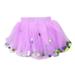 Toddler Girls Dress Short Sleeve A Line Short Dress Casual Print Purple 160