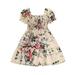 Little Girl Dresses Summer Casual Short Sleeve Casual Dresses Casual Print White 4Y