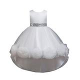 Girls Midi Dress Short Sleeve Princess Dress Casual Print White 100