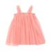 ZHAGHMIN Girls Boho Dress Summer Girls Suspender Mesh Dress Pure Color Children Summer Tulle Party Princess Dress Fluffy Casual Dresses Flower Lace Girls Size 5 Girl Skirt Preemie Dress Girls Party