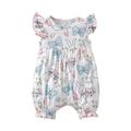 ZHAGHMIN Baby Clothes Sets Summer New Baby Girl Ruffle Sleeve Full Print Rabbit Flat Corner Jumpsuit Bunny Jumpsuit Cartoon Baby Cloth 3 Month Baby Girl Romper Toddler Girls Summer Outfits Baby Girl