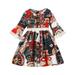 Girls Dresses Short Sleeve Casual Dresses Casual Print Red 130