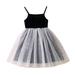 Girls Dresses Short Sleeve A Line Short Dress Casual Print Black 130