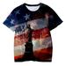 ZHAGHMIN Boys V Neck T Shirts Independence 3D Print T-Shirt Casual Clothes Boys Toddler 4Th-Of-July Tops Kid Boys Tops Boys Workout Top Youth Undershirt Boy Toddler Boys Top 5 11 Boy Top Big Boys Su