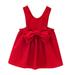 Girls Midi Dress Short Sleeve A Line Short Dress Butterfly Print Red 100