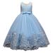 ZHAGHMIN Toddler Formal Dresses Flower Girl Lace Dress for Kids Wedding Bridesmaid Pageant Party Formal Long Maxi Gown Big First Birthday Dance Prom Sequin Bowknot Puffy Tulle Dresses 3X Denim Dress