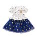 Little Girl Dresses Summer Casual Short Sleeve Casual Dresses Floral Print White Xl