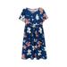 Girl s Summer Dresses Short Sleeve Fashion Dress Casual Print Navy 140