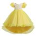 Girls And Toddlers Dresses Short Sleeve A Line Short Dress Casual Print Yellow 160