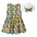 Girls And Toddlers Dress Sleeveless A Line Short Dress Casual Print Orange 90
