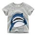 ZHAGHMIN Spring Children S Clothing for 17 Toddler Kids Shirts Boys Tops Sleeve Clothes Baby Short T Sharks Cartoon Tee Years Crewneck Boys Tops Toddler Thermal 2T Top Boy Youth Undershirt Teen T 7