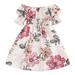 Girl s Summer Dresses Short Sleeve A Line Short Dress Casual Print White 4Y