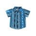 aturustex 6M 12M 18M 24M 3T 4T Toddler Baby Boy Button Shirt Short Sleeve Lapel Neck Geometric Prints T-Shirt Top Kids Summer Clothes
