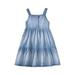 Girls Midi Dress Sleeveless Fashion Dress Solid Print Blue 90