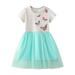 Girls Floral Dress Butterfly Short Sleeve Pleated Casual Lace Dresses For Kids 2 To 7 Years 3x Denim Dress 2t Dresses for Girls Cotton