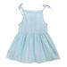 Girls Dresses Sleeveless A Line Short Dress Casual Print Light Blue 90