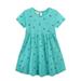 Dresses for Girls Short Sleeve Mini Dress Casual Print Mint Green 95-100