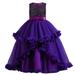 Princess Dresses for Girls Sleeveless A Line Short Dress Casual Print Purple 170